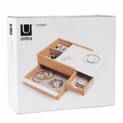 Шкатулка Umbra Шкатулка stowit, белая/натуральное дерево арт. 290245-668