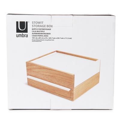 Шкатулка Umbra Шкатулка stowit, белая/натуральное дерево арт. 290245-668