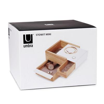 Шкатулка Umbra Шкатулка stowit mini, белая/дерево арт. 1005314-390