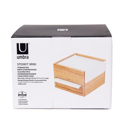 Шкатулка Umbra Шкатулка stowit mini, белая/дерево арт. 1005314-390