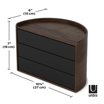 Шкатулка Umbra Шкатулка moona, черная/орех арт. 1014748-048