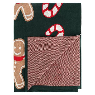 Комплект Tkano Плед из хлопка с новогодним рисунком gingerman из коллекции new year essential, 130x180 см арт. TK25-TH0002