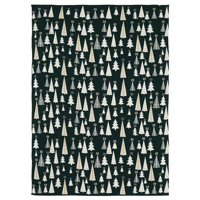 Комплект Tkano Плед из хлопка с новогодним рисунком whitewood из коллекции new year essential, 130x180 см арт. TK25-TH0005