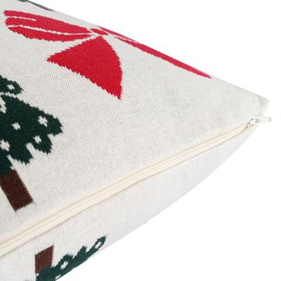 Комплект Tkano Подушка вязаная с новогодним рисунком christmas bows из коллекции new year essential, 45x45 см арт. TK25-CU0015