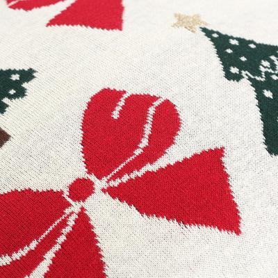 Комплект Tkano Подушка вязаная с новогодним рисунком christmas bows из коллекции new year essential, 45x45 см арт. TK25-CU0015