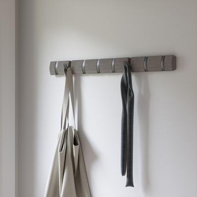 Вешалка Umbra Вешалка настенная flip, 81 см, 8 крючков, серая/олово арт. 318858-1045