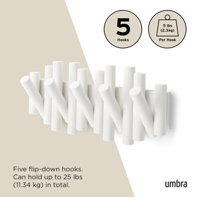 Вешалка Umbra Вешалка настенная picket, 5 крючков, белая арт. 1011471-660
