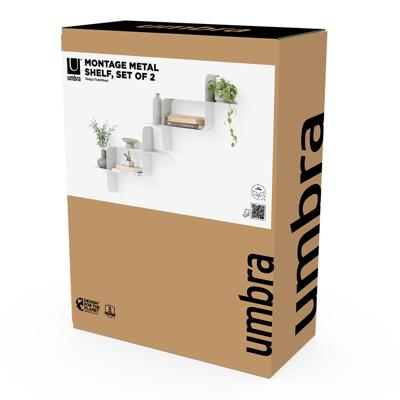 Полка Umbra Набор металлических настенных полок montage, 2 шт., белый арт. 1022611-660