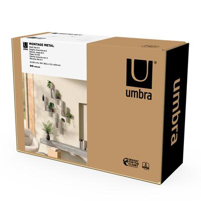 Полка Umbra Набор металлических настенных полок montage, 2 шт., белый арт. 1022611-660