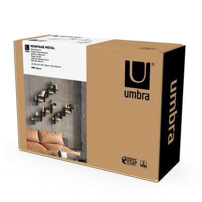 Полка Umbra Набор металлических настенных полок montage, 2 шт., черные арт. 1022611-040