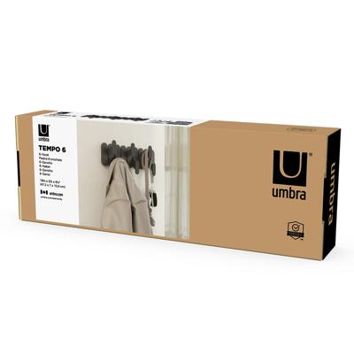 Вешалка Umbra Вешалка настенная tempo, 6 крючков, черная арт. 1022941-040