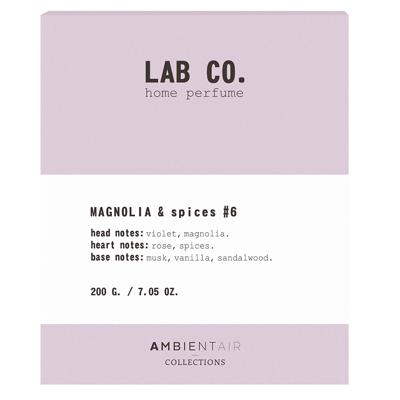 Свеча AMBIENTAIR Свеча ароматическая lab co, magnolia&spices, 40 ч арт. VV040MGLB