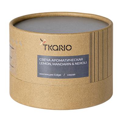 Свеча Tkano Свеча ароматическая lemon, mandarin & neroli из коллекции edge, серый, 30 ч арт. TK23-ARO0027