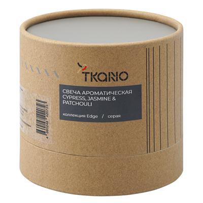 Свеча Tkano Свеча ароматическая с деревянным фитилём cypress, jasmine & patchouli из коллекции edge, серый, 60 ч арт. TK23-ARO0069
