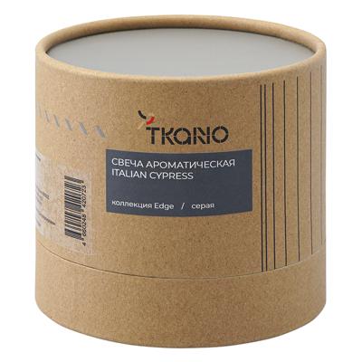 Свеча Tkano Свеча ароматическая с деревянным фитилём italian cypress из коллекции edge, серый, 60 ч арт. TK23-ARO0061