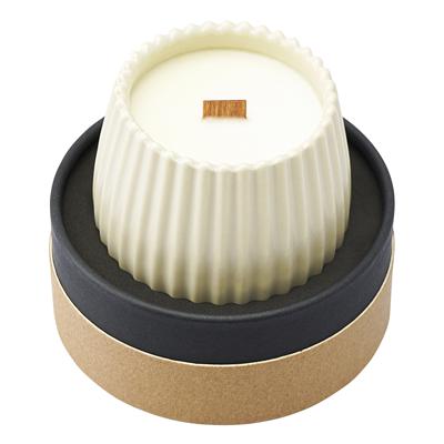 Свеча Tkano Свеча ароматическая с деревянным фитилём musk, rose & cedarwood из коллекции edge, бежевый, 60 ч арт. TK23-ARO0056