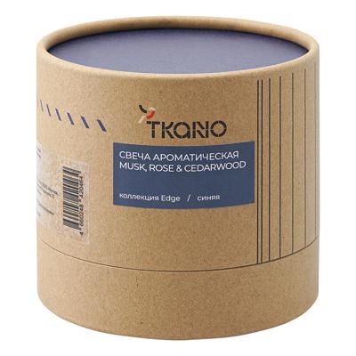 Свеча Tkano Свеча ароматическая с деревянным фитилём musk, rose & cedarwood из коллекции edge, синий, 60 ч арт. TK23-ARO0044