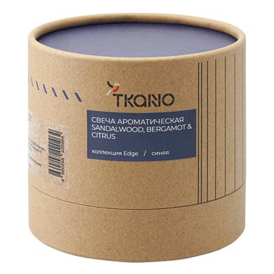 Свеча Tkano Свеча ароматическая с деревянным фитилём sandalwood, bergamot & citrus из коллекции edge, синий, 60 ч арт. TK23-ARO0040