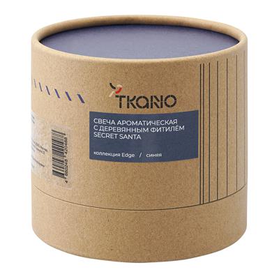 Свеча Tkano Свеча ароматическая с деревянным фитилём secret santa из коллекции edge, синий, 60 ч арт. TK23-ARO0046