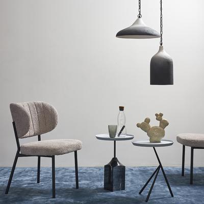 Стол Bergenson Bjorn Столик приставной sustainable collection, D38 см, серо-голубой/черный арт. BB0000148