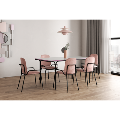 Стул LATITUDE Стул ror, double frame, велюр, черный/розовый арт. RORCH2FRBKVLRPK