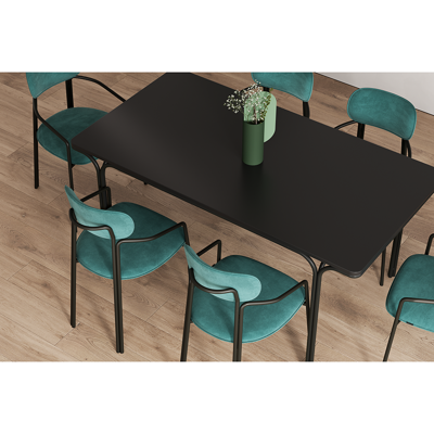 Стул LATITUDE Стул ror, round, велюр, черный/зеленый арт. RORCHRBKVLRGRN