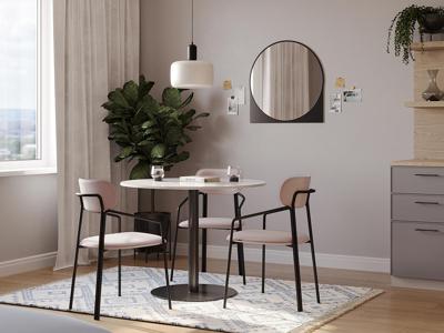 Стул LATITUDE Стул ror, round, велюр, черный/розовый арт. RORCHRBKVLRPK