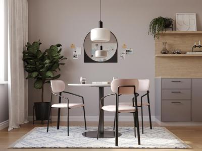 Стул LATITUDE Стул ror, round, велюр, черный/розовый арт. RORCHRBKVLRPK