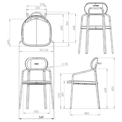 Стул LATITUDE Стул ror, round, велюр, черный/розовый арт. RORCHRBKVLRPK