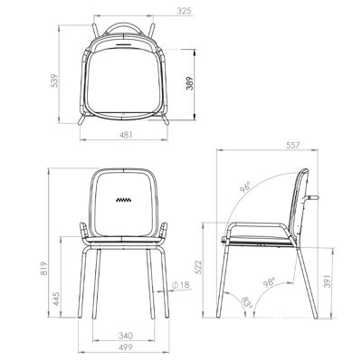 Стул LATITUDE Стул ror, 2 frame, велюр, черный/бежевый арт. RORCH2FRBKVLRBG