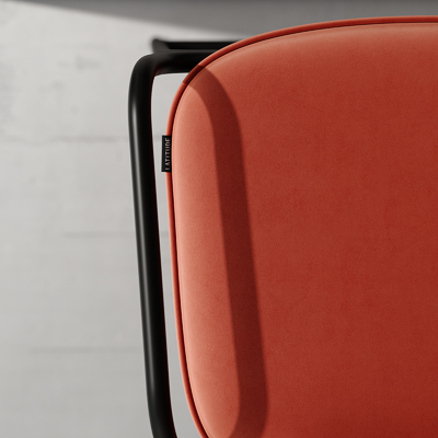 Стул полубарный LATITUDE Стул полубарный ror, 2 frame, велюр, черный/темно-красный арт. RORBSCH2FRBKVLRDRD