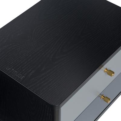 Комод LATITUDE Тумба прикроватная saga, hordur, 55х40х50 см, черная арт. SGNSTDHRDRBK