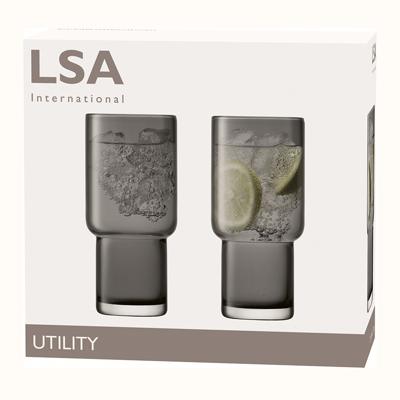 Набор LSA International Набор высоких стаканов utility, 390 мл, серый, 2 шт. арт. G1323-14-970A