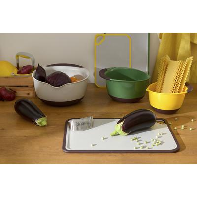 Доска ЯЯЯ Доска разделочная из пшеничного волокна homi, 44х30 см, светло-серая с темно-сливовым кантом арт. SS-CB-PPBL-44-30