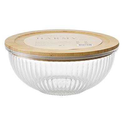 Аксессуар ЯЯЯ Чаша стеклянная с бамбуковой крышкой harmy, 2 л арт. LJ0000109