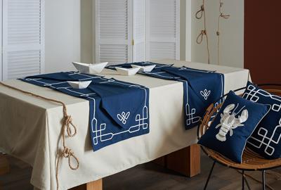 Остальные предметы Tkano Дорожка на стол navy story из коллекции sea treasures, 45х150 см арт. TK25-TR0001