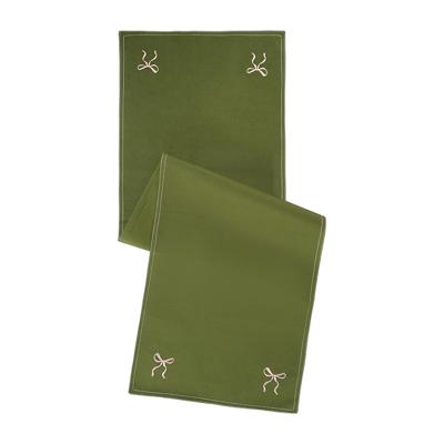 Остальные предметы Tkano Дорожка на стол fancy bows оливкового цвета из коллекции essential, 45x150 см арт. TK25-TR0006