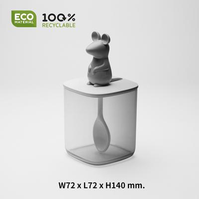 Остальные предметы QUALY Банка для сыпучих продуктов lucky mouse seasoning с ложкой, 250 мл арт. QL10365-CL-GY