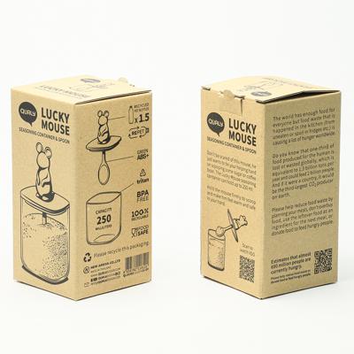 Остальные предметы QUALY Банка для сыпучих продуктов lucky mouse seasoning с ложкой, 250 мл арт. QL10365-CL-GY