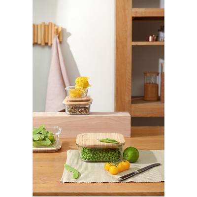 Контейнер ЯЯЯ Контейнер для запекания и хранения eco store с крышкой из бамбука, 1100 мл арт. LBA1100SQ
