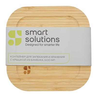 Контейнер ЯЯЯ Контейнер для запекания и хранения eco store с крышкой из бамбука, 1100 мл арт. LBA1100SQ
