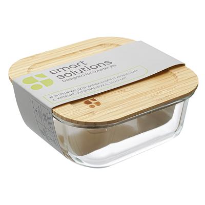 Контейнер ЯЯЯ Контейнер для запекания и хранения eco store с крышкой из бамбука, 1100 мл арт. LBA1100SQ