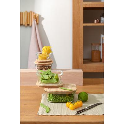 Контейнер ЯЯЯ Контейнер для запекания и хранения eco store с крышкой из бамбука, 1100 мл арт. LBA1100SQ