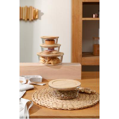 Контейнер ЯЯЯ Контейнер для запекания и хранения eco store с крышкой из бамбука, 950 мл арт. LBA950RD