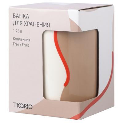 Банка Tkano Банка для хранения бежевого цвета с авторским принтом из коллекции freak fruit, 1,25л арт. TK22-TW_JAR0005