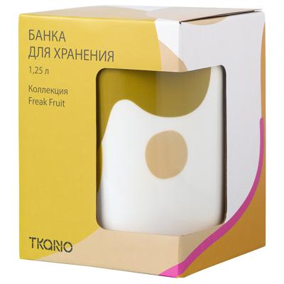 Банка Tkano Банка для хранения горчичного цвета с авторским принтом из коллекции freak fruit, 1,25л арт. TK22-TW_JAR0006