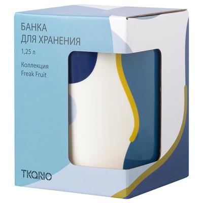Банка Tkano Банка для хранения синего цвета с авторским принтом из коллекции freak fruit, 1,25л арт. TK22-TW_JAR0007