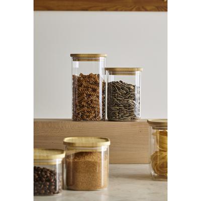 Остальные предметы ЯЯЯ Банка для хранения квадратная glass bamboo, 1,4 л арт. SS0000161