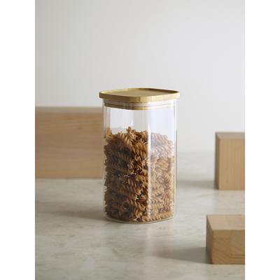Остальные предметы ЯЯЯ Банка для хранения квадратная glass bamboo, 1,4 л арт. SS0000161