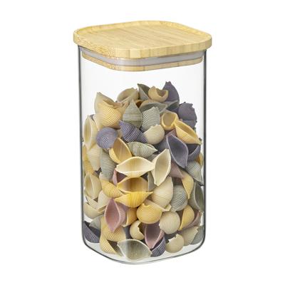 Остальные предметы ЯЯЯ Банка для хранения квадратная glass bamboo, 1,4 л арт. SS0000161